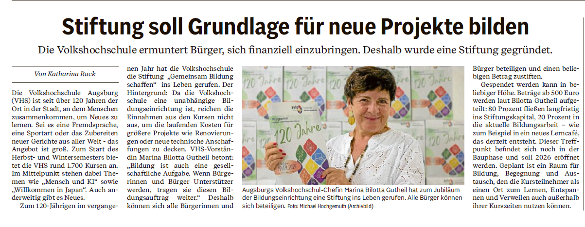 Pressebericht zur Stiftung GEMEINSAM Bildung schaffen vom 9. Oktober Pressebericht zur Stiftung GEMEINSAM Bildung schaffen vom 9. Oktober.